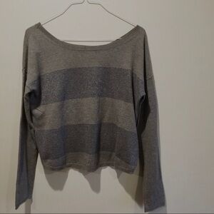 Banana republic glitter striped sweater grey